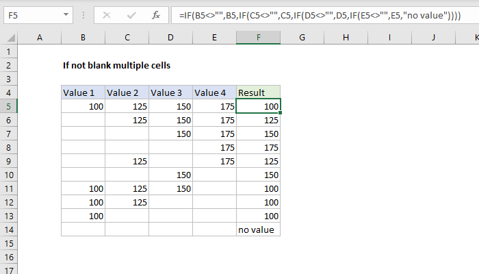 Excel Formula If Not Blank Multiple Cells Exceljet 8038